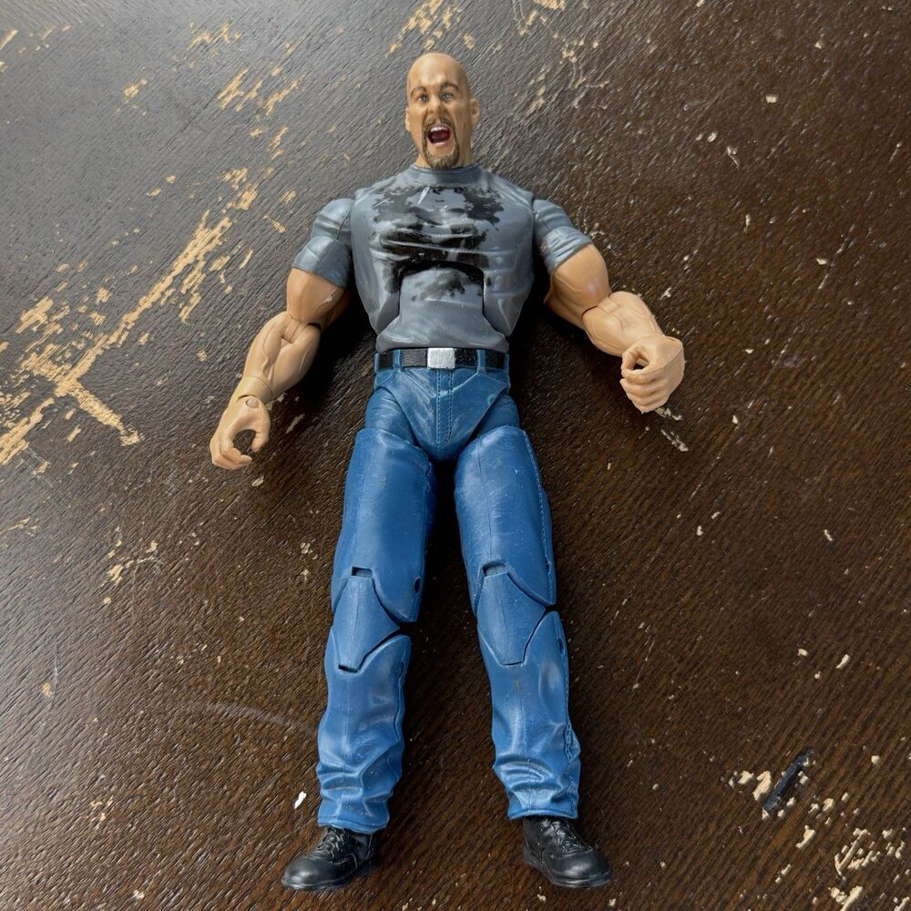 2005 Jakks Stone Cold Steve Austin WWE Figure Deluxe Aggression Wrestling